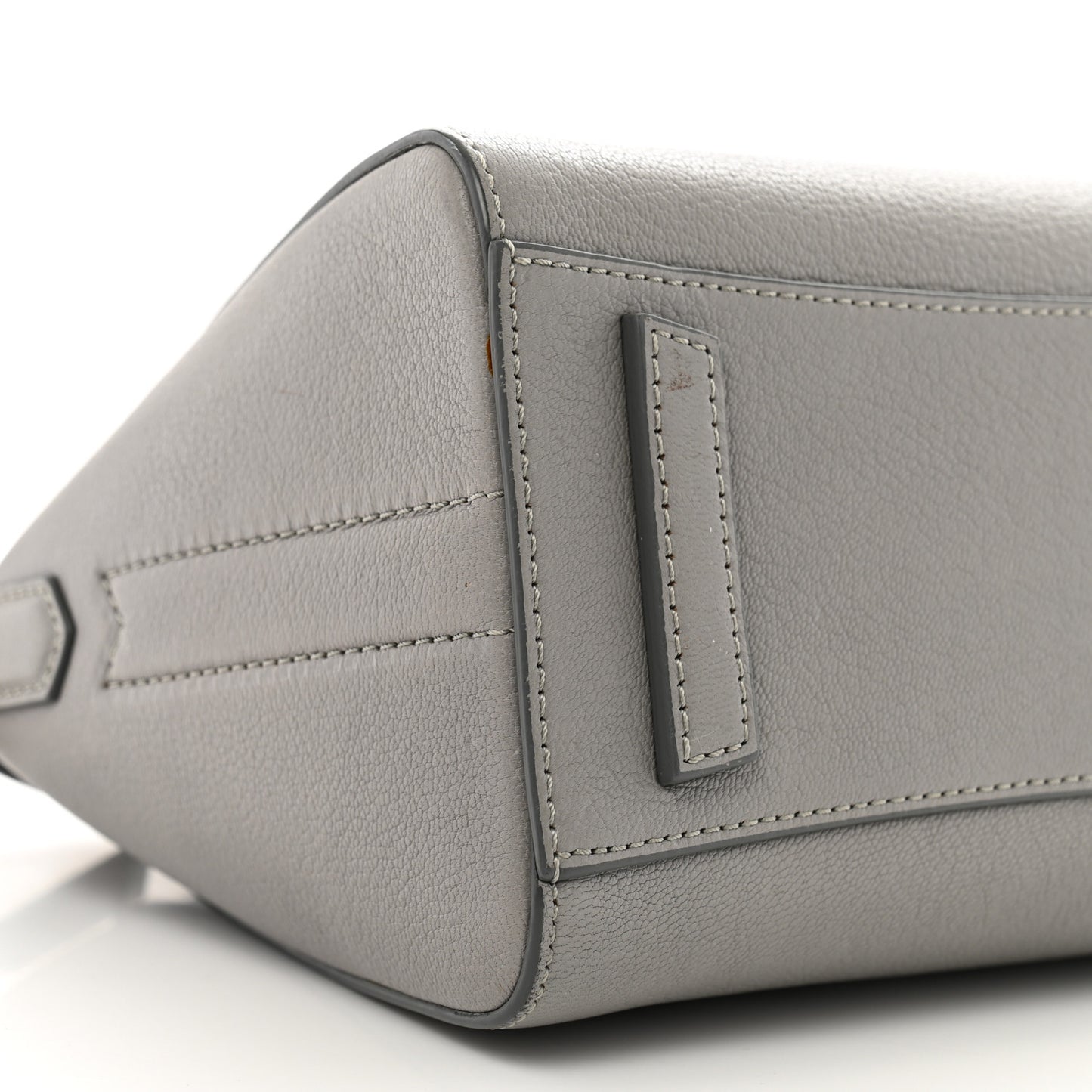 Sugar Goatskin Mini Antigona Pearl Grey