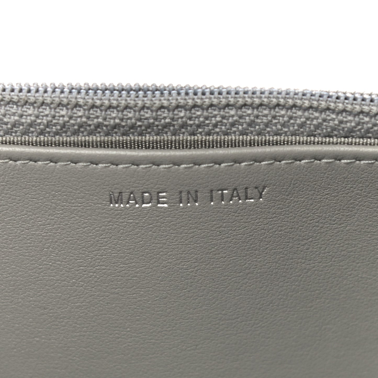 Calfskin Diagonal Chevron Quilted Tassel Wallet On Chain WOC Grey