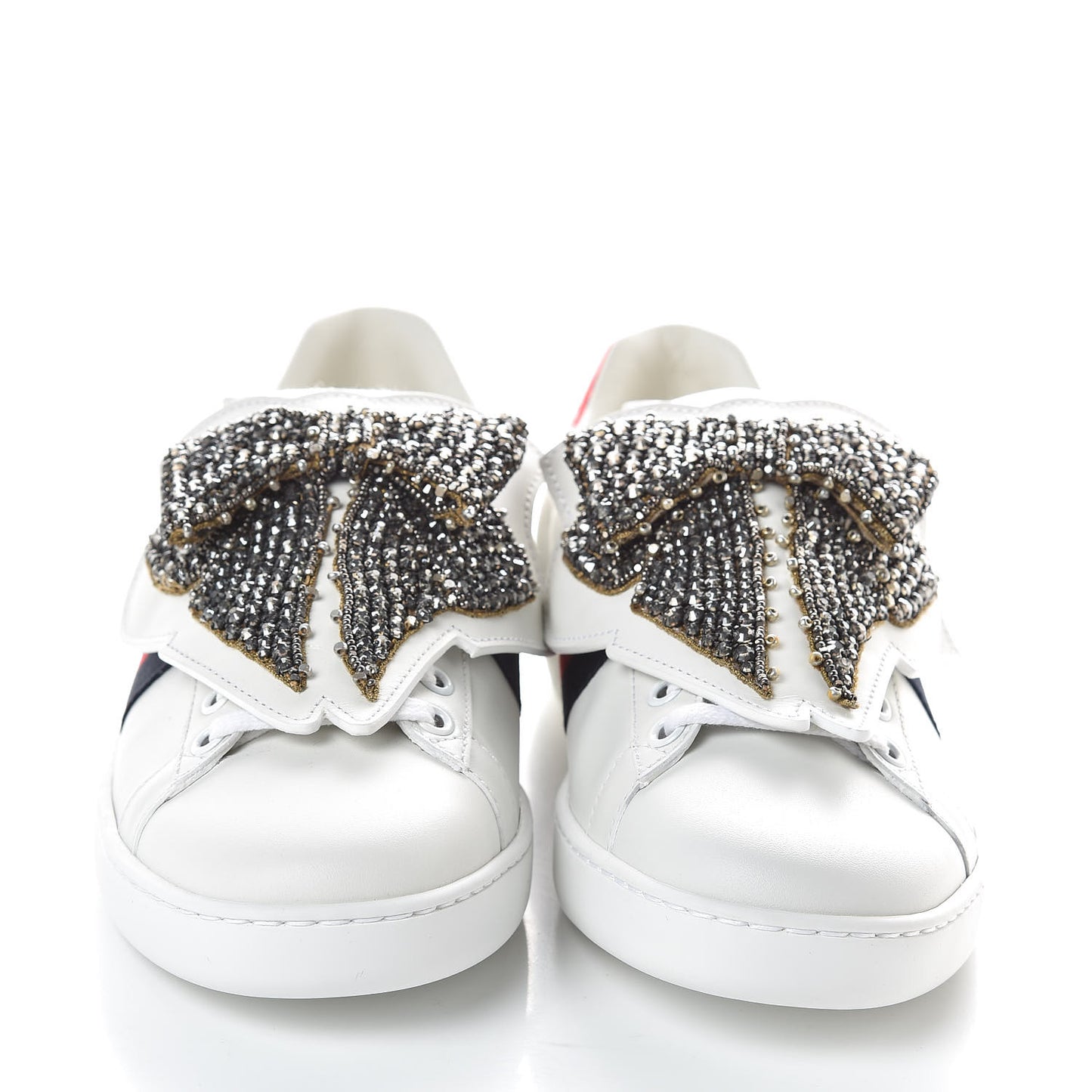 Calfskin Ayers Web Womens Ace Bow Lace Sneakers 37 White