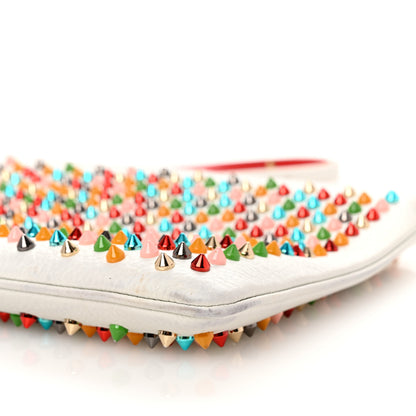 Christian Louboutin Calfskin Empire Spikes Loubiposh Clutch White Multi 9 of 9