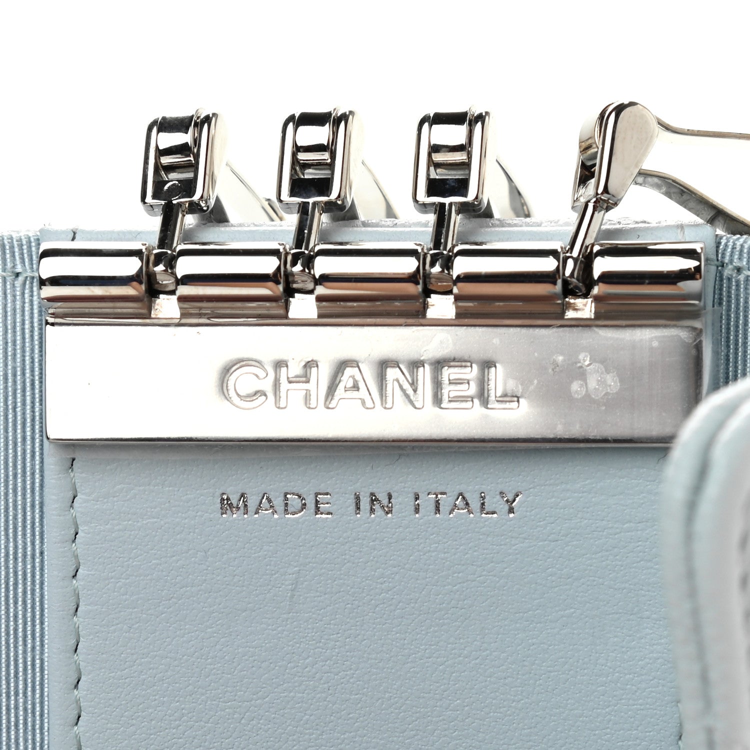 Chanel Caviar Quilted Classic 4 Key Holder Wallet Light Blue 7 of 8