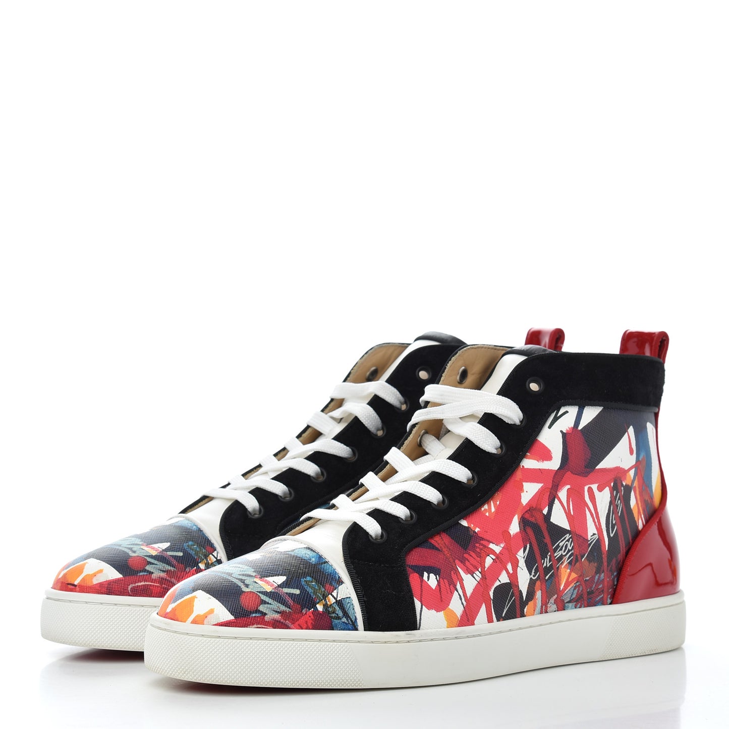 Patent Veau Velours Mens Louis Spikes Orlato T End Flat Sneakers 43.5 Multicolor