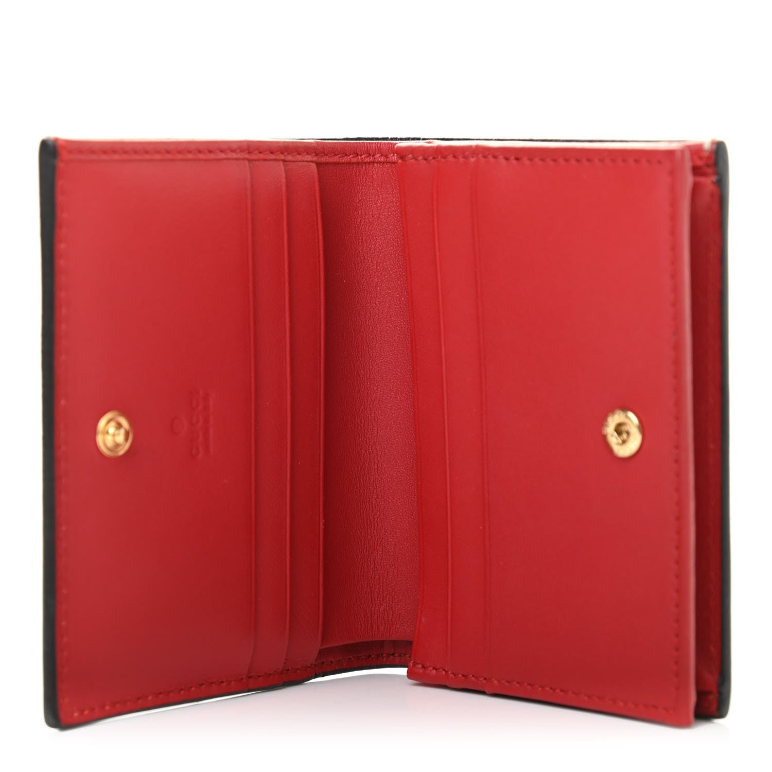 Gucci GG Supreme Monogram Blooms Card Case Beige Blue Navy Hibiscus Red 5 of 7