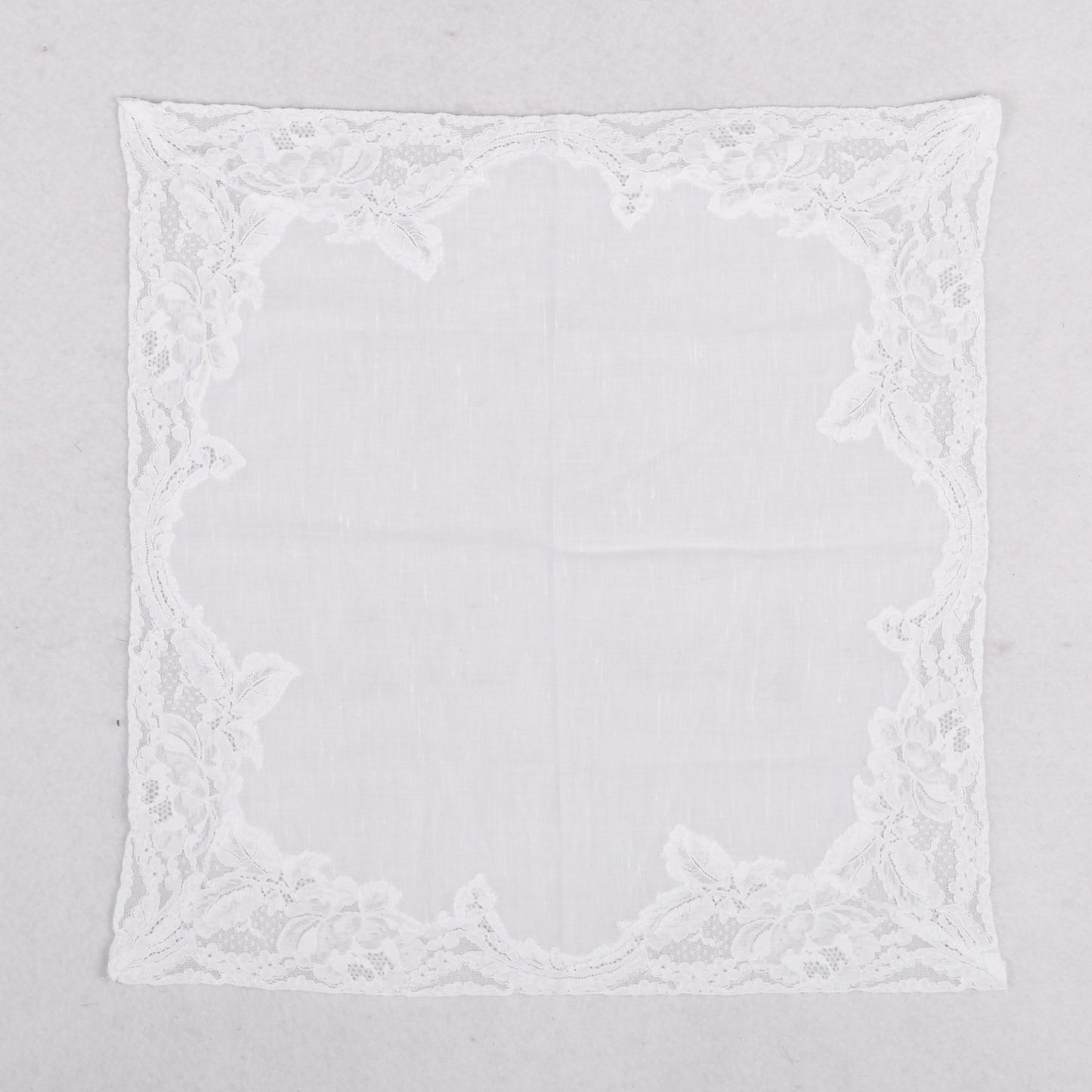 Cotton Lace Handkerchief Scarf White