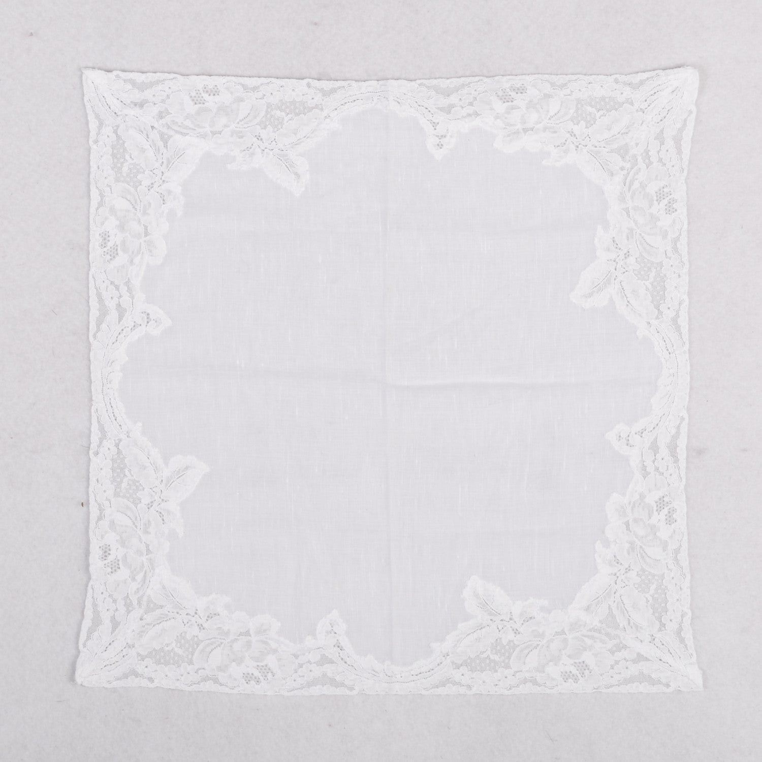 Hermes Cotton Lace Handkerchief Scarf White 2 of 4