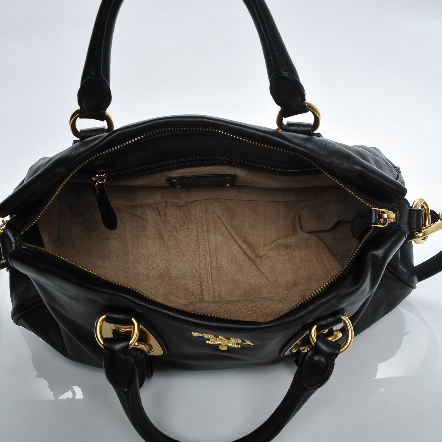 Soft Calf Shopping Satchel Black