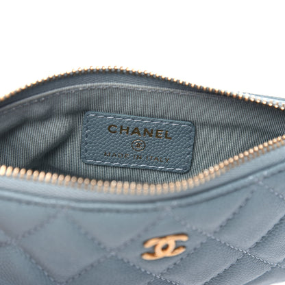 Chanel Iridescent Caviar Quilted Small Cosmetic Case Light Blue 6 of 7