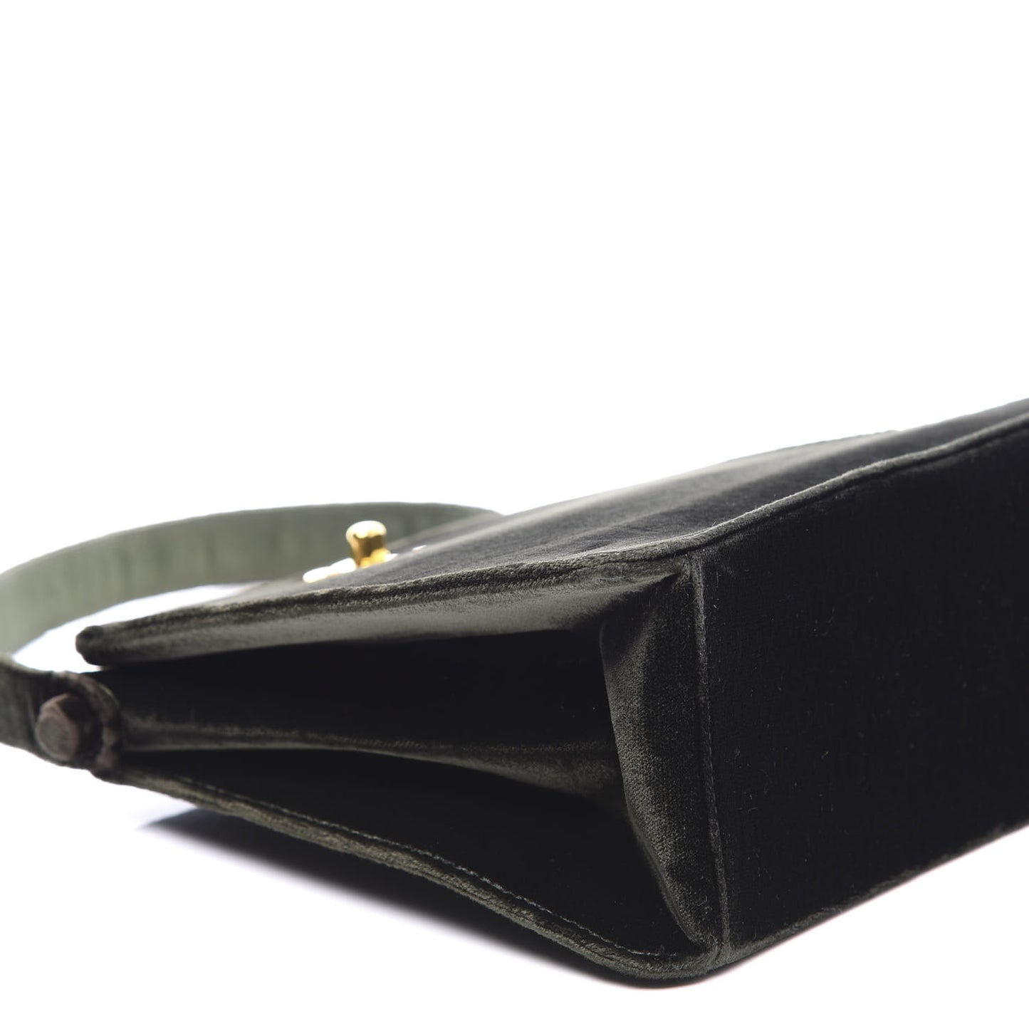 Velvet Top Handle Evening Bag Dark Green