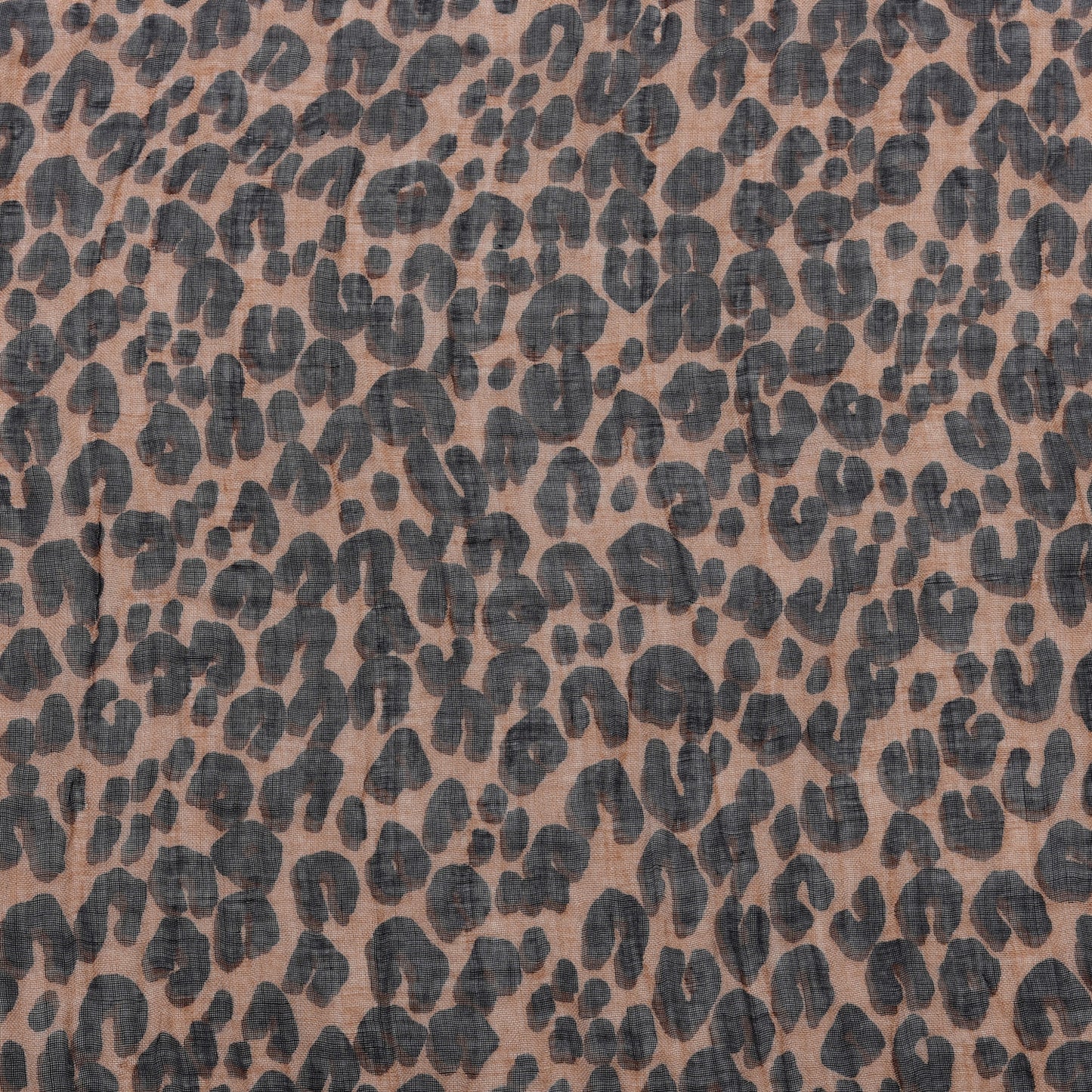 Cashmere Silk Leopard Etole Stole Marron
