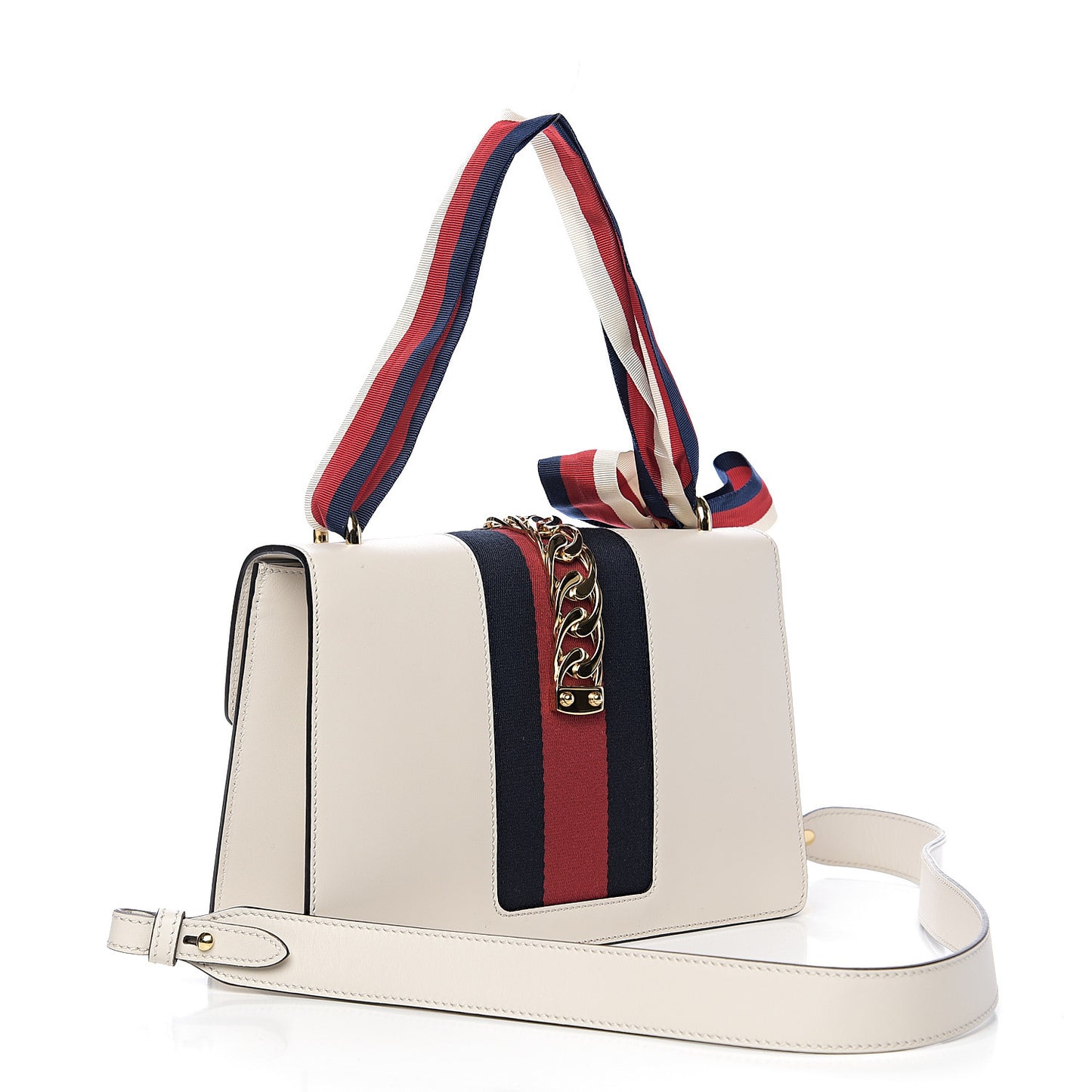 Calfskin Small Sylvie Shoulder Bag Off White