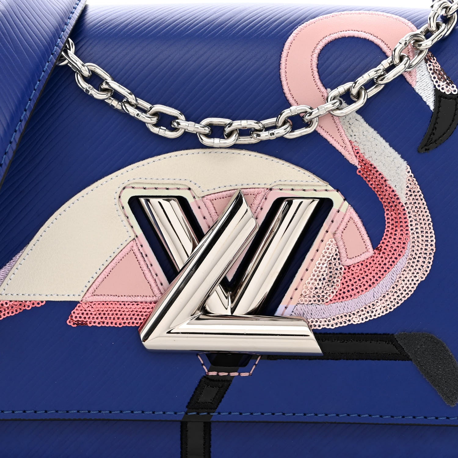 Louis Vuitton Epi Flamingo Twist Shoulder Bag MM Blue 8 of 10