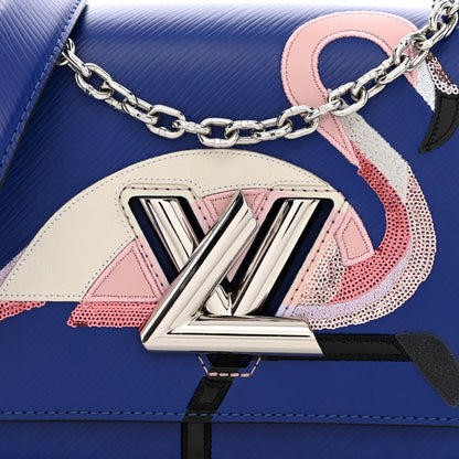 Louis Vuitton Epi Flamingo Twist Shoulder Bag MM Blue 8 of 10