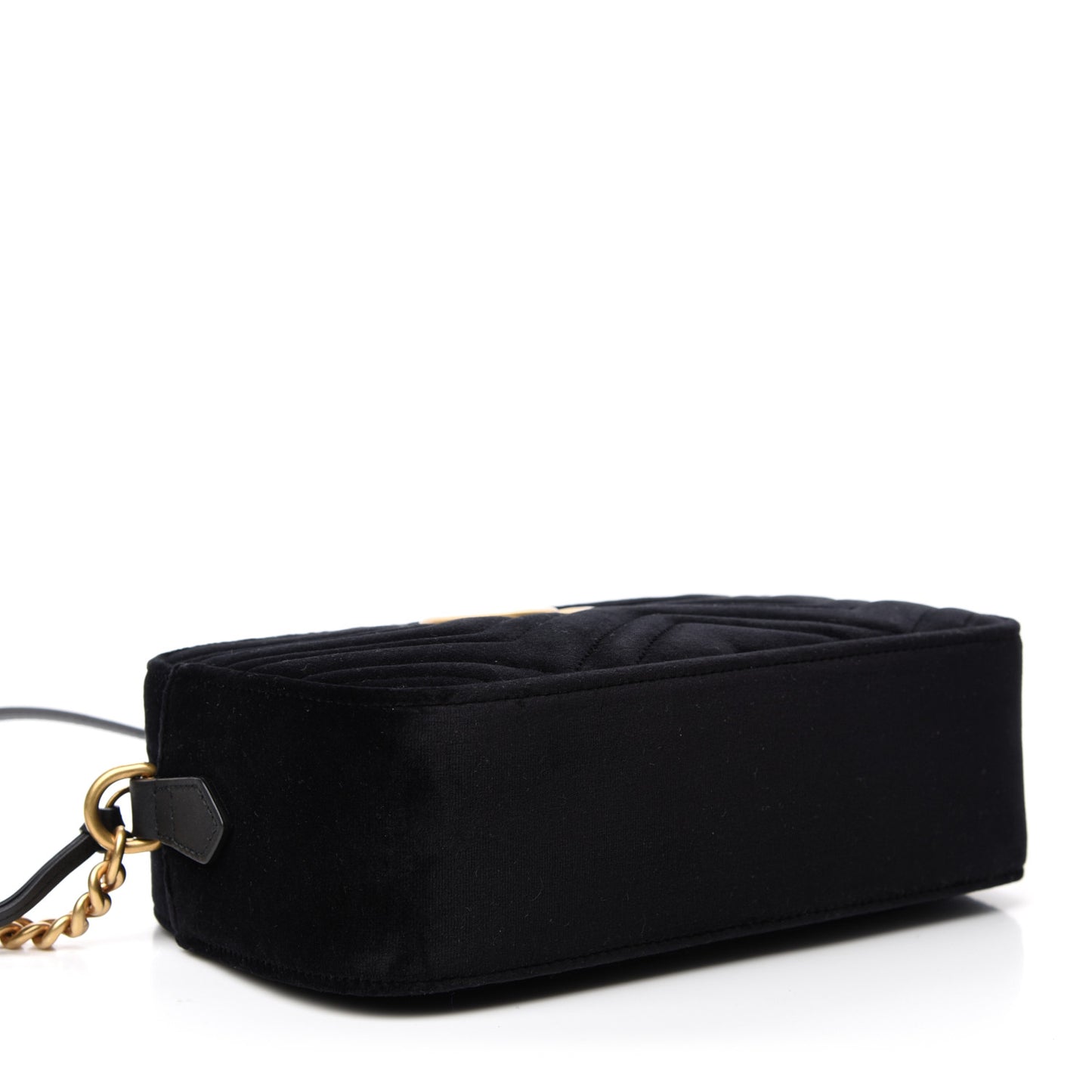 Velvet Matelasse Small GG Marmont Chain Shoulder Bag Black