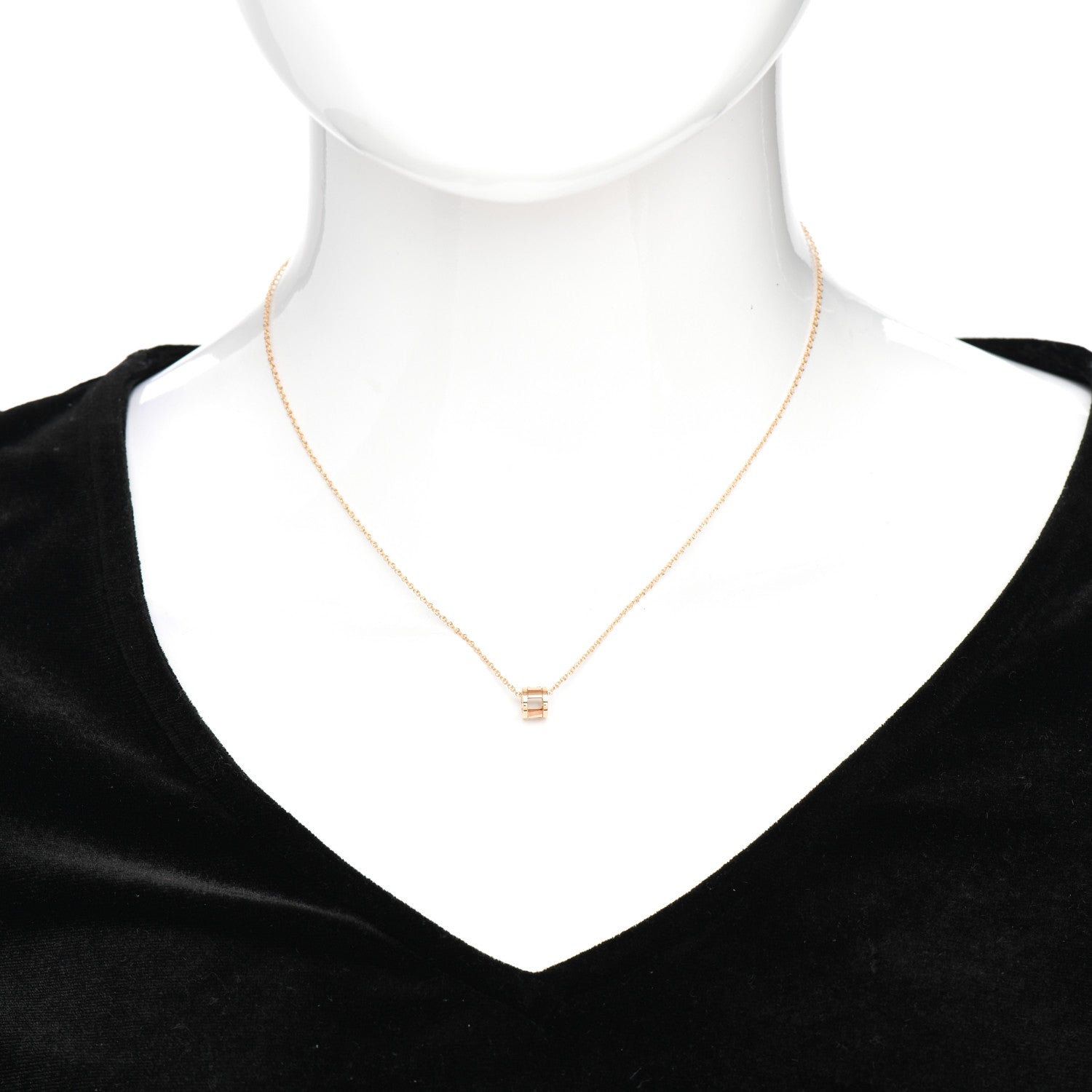 Tiffany 18K Rose Gold Atlas Open Pendant Necklace 2 of 5