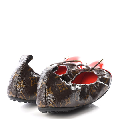 Louis Vuitton Monogram Patent Flirty Ballerina Flats 37 Coquelicot 4 of 8