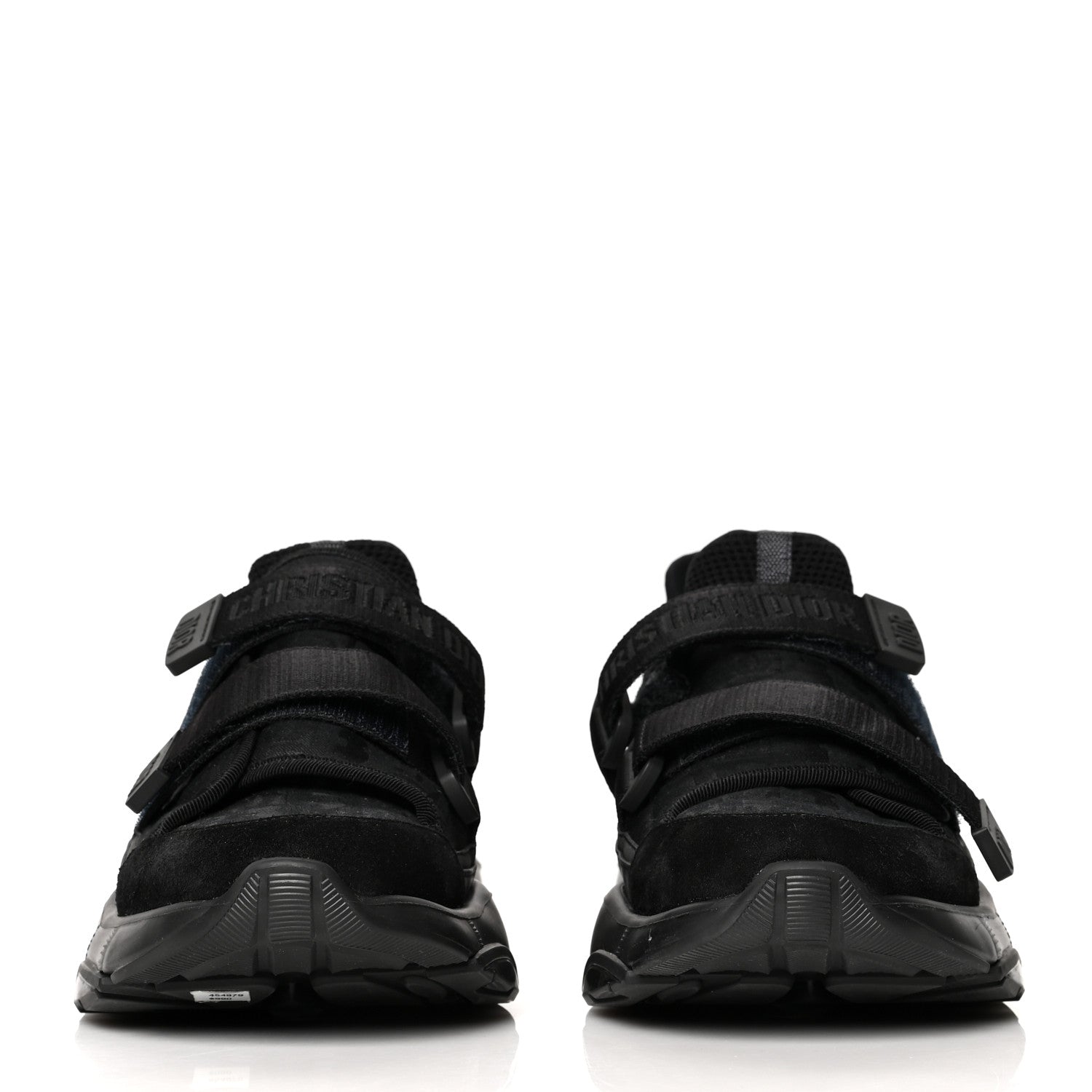 Christian Dior Shiny Oblique Technical Fabric Nylon Womens D-Wander Sneakers 40 Black 2 of 9