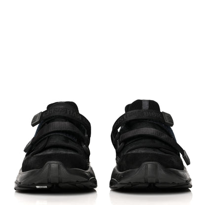 Christian Dior Shiny Oblique Technical Fabric Nylon Womens D-Wander Sneakers 40 Black 2 of 9