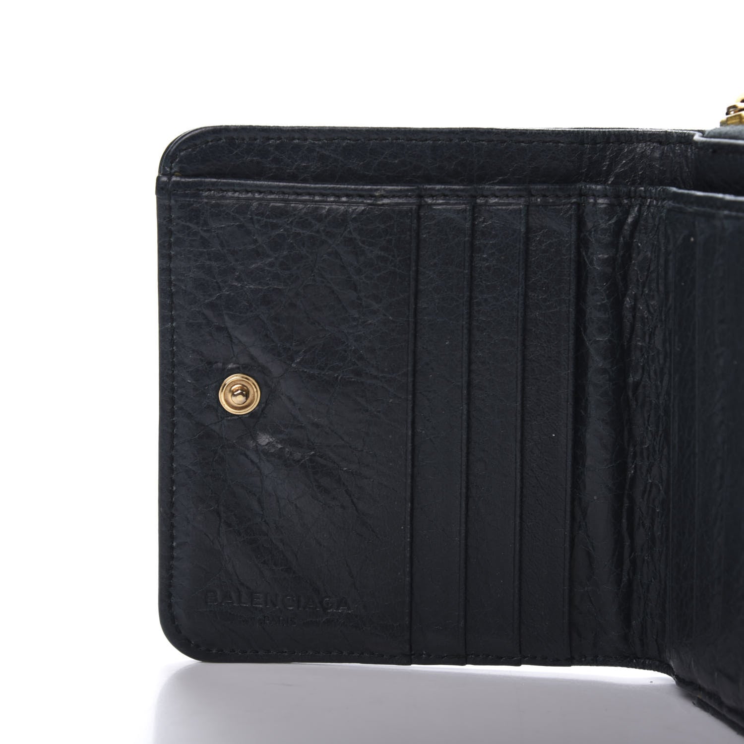 Balenciaga Agneau Giant 12 Gold Hardware Bill Fold Zip Wallet Vert Pinede 9 of 12