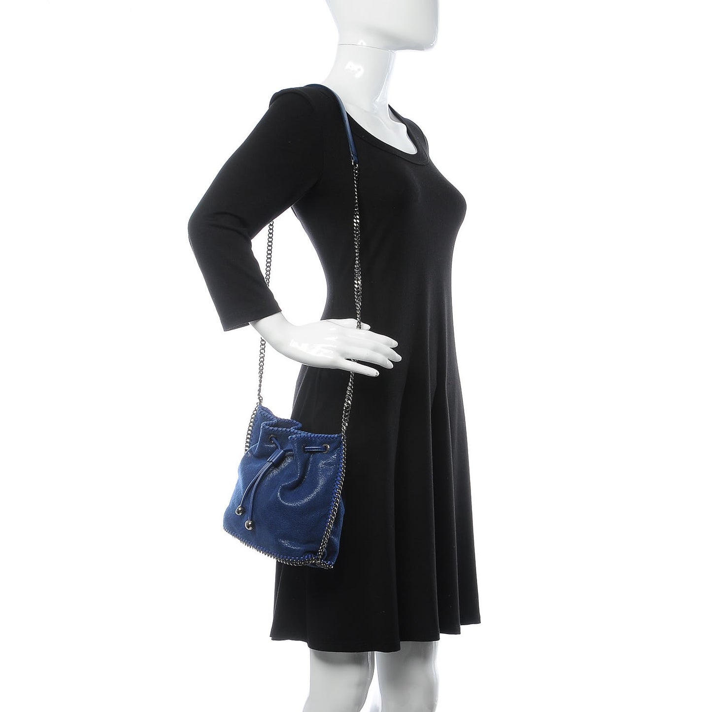 Shaggy Deer Small Falabella Bucket Bag Cornflower