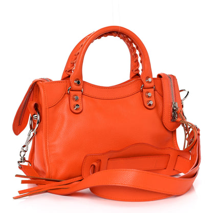 Balenciaga Grained Calfskin Classic Silver Hardware Mini City Orange 2 of 10