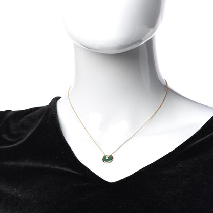 Cartier 18K Yellow Gold Diamond Malachite XS Amulette de Cartier Pendant Necklace 2 of 7