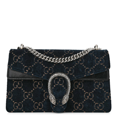Gucci Velvet Skipper GG Monogram Small Dionysus Shoulder Bag Blue Beige Black 1 of 13