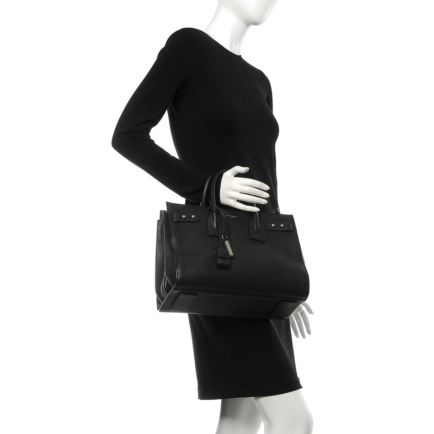 Grained Calfskin Small Supple Sac De Jour Black