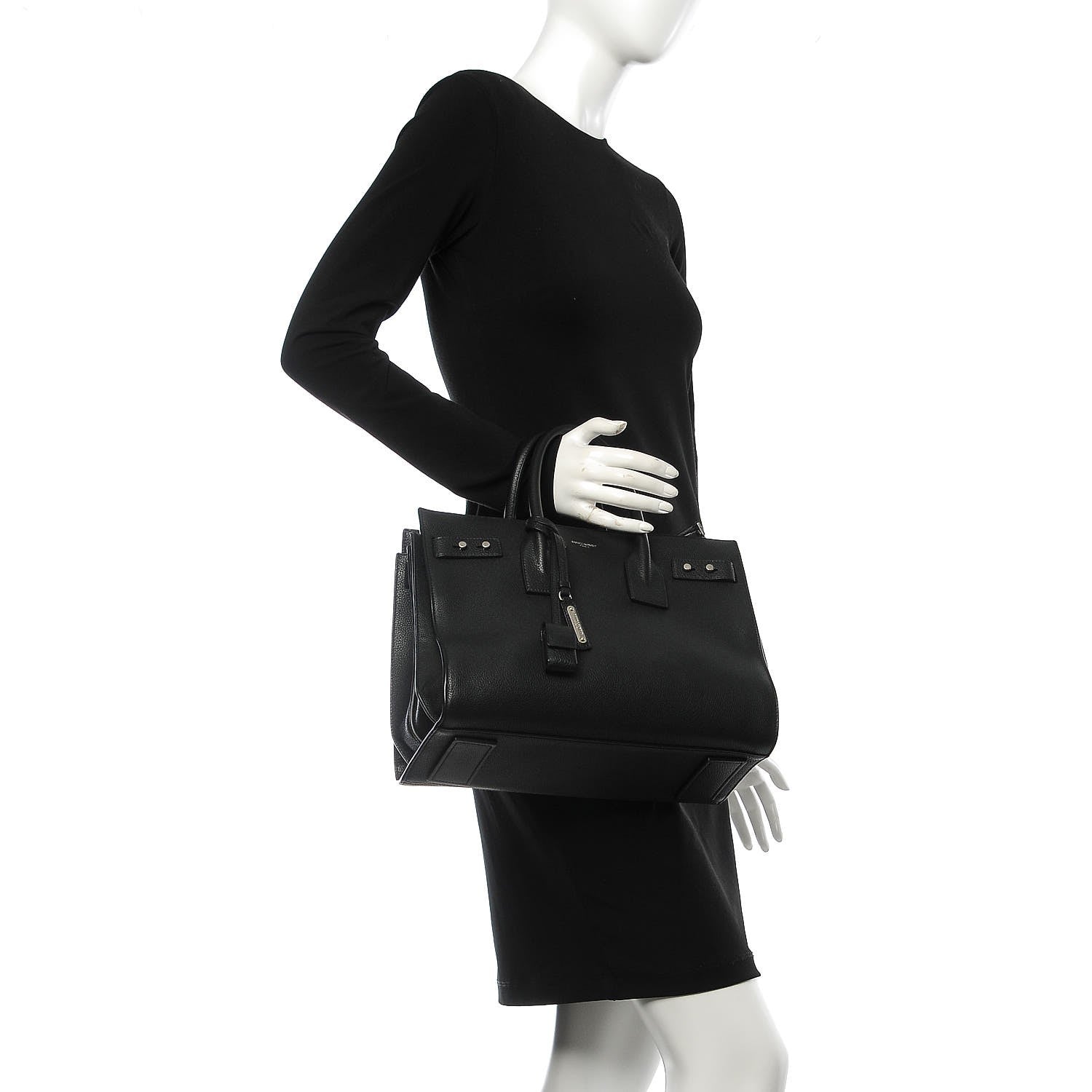 Saint Laurent Grained Calfskin Small Supple Sac De Jour Black 3 of 7