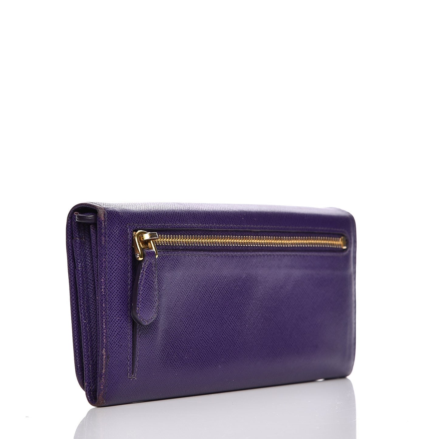 Saffiano Metal Continental Flap Wallet Viola