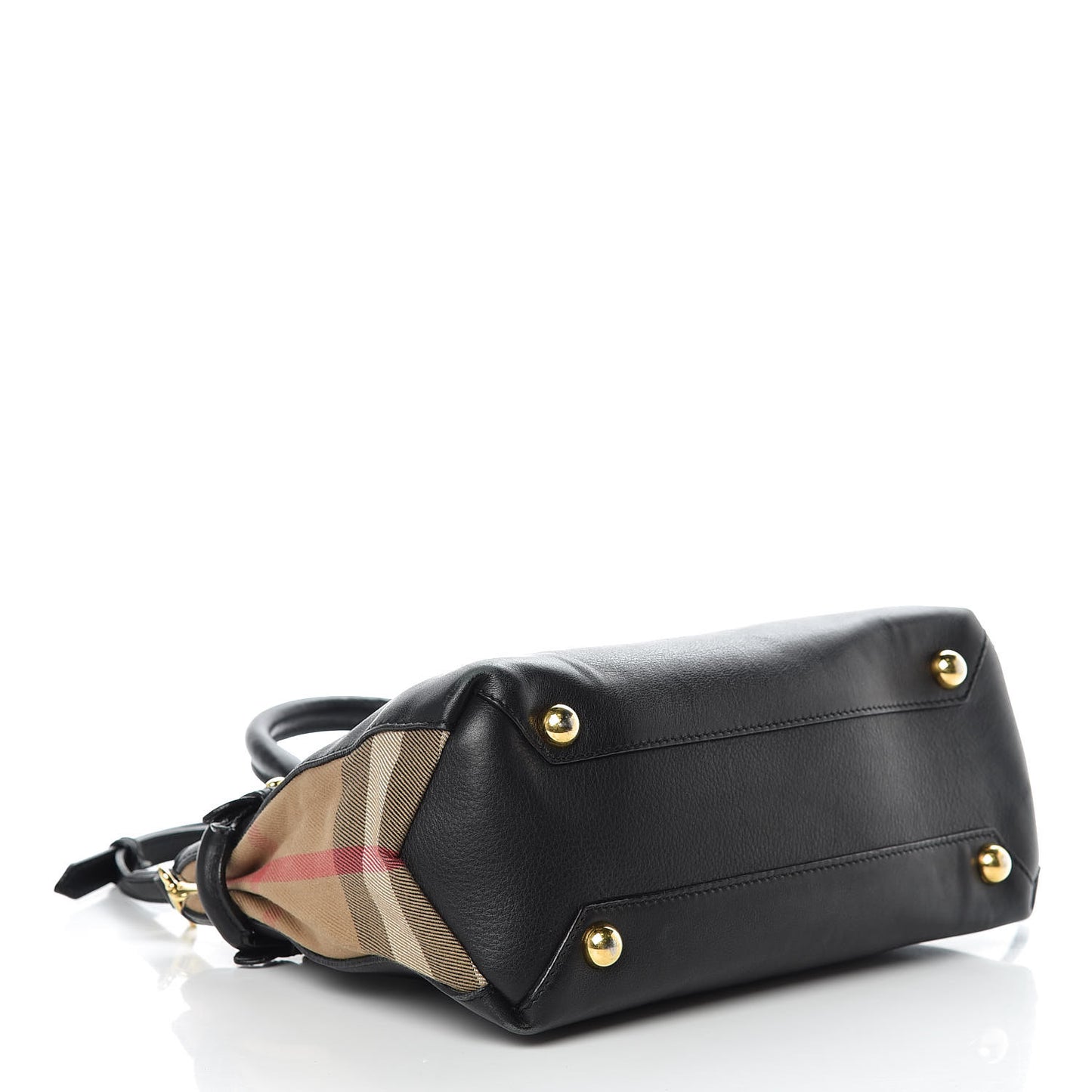 Smooth Calfskin House Check Baby Banner Tote Black