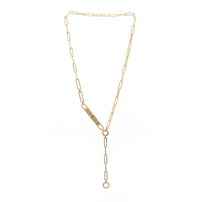 Hermes 18K Yellow Gold Diamond PM Kelly Chaine Lariat Necklace ST 2 of 4
