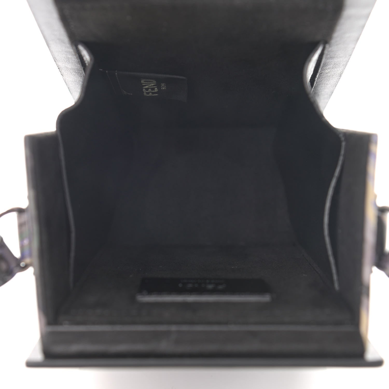 Fendi Calfskin Marble Logo Vertical Box Grigio Blue White 5 of 10