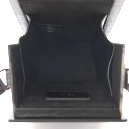 Fendi Calfskin Marble Logo Vertical Box Grigio Blue White 5 of 10