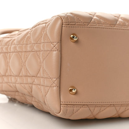 Christian Dior Lambskin Cannage Medium Lady Dior Beige 7 of 10