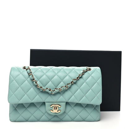Chanel Caviar Quilted Medium Double Flap Light Blue 11 of 11