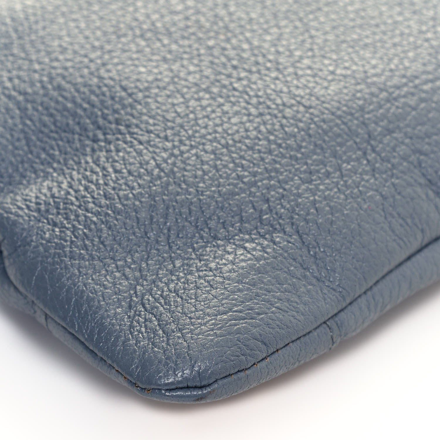Balenciaga Chevre Gold Metallic Edge Hardware Envelope Clutch Bleu Acier 7 of 11