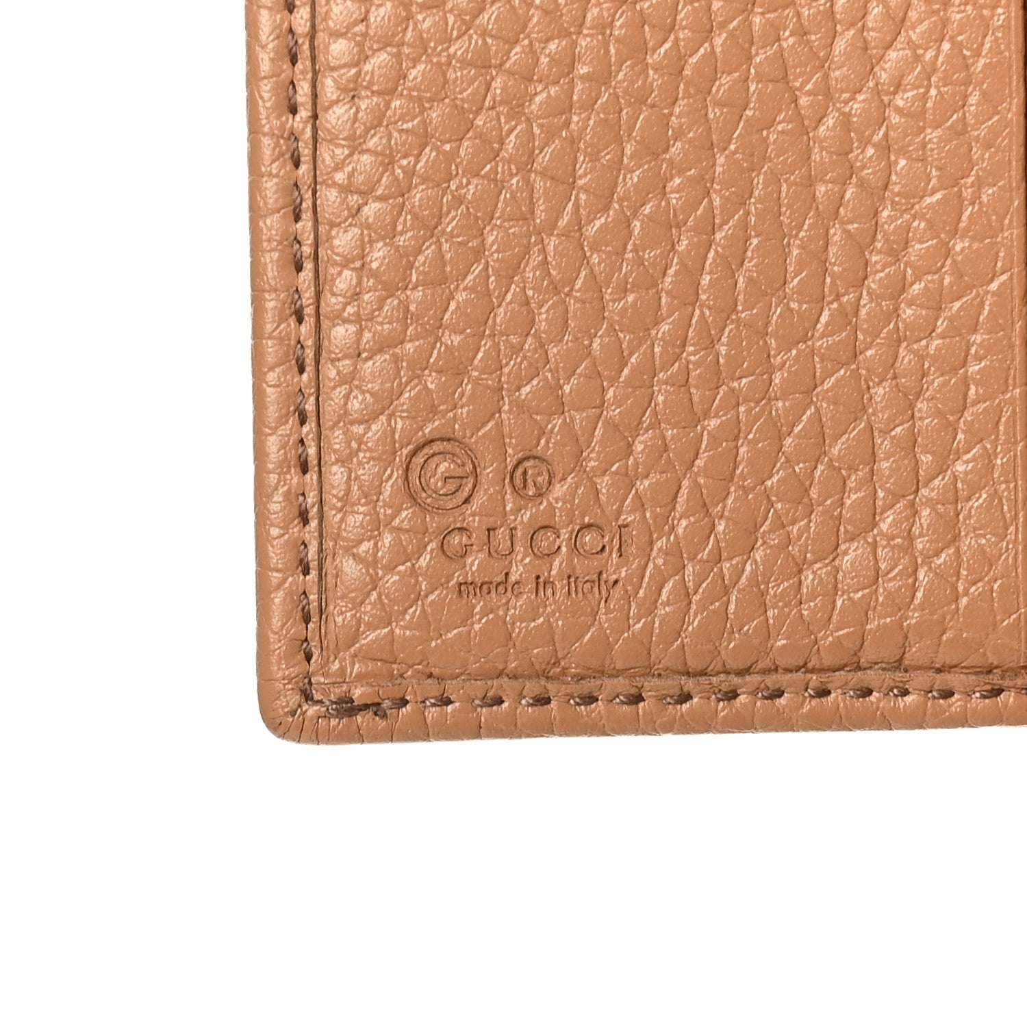Gucci Pebbled Calfskin Soho Compact Flap Wallet Camelia 6 of 8