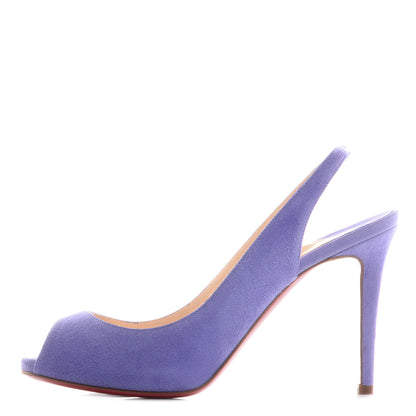 Christian Louboutin Suede Lady Sling 100 Pumps 37 Lavender 1 of 6