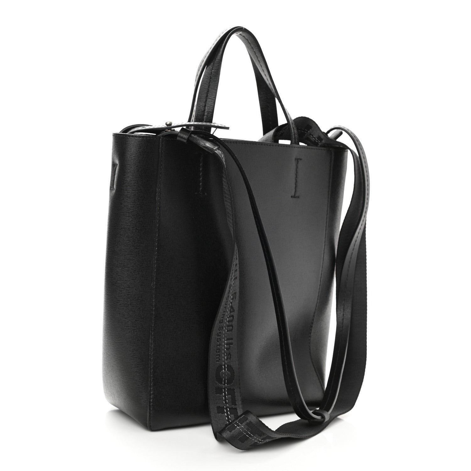 Off-White Calfskin Sculpture Tote Bag Black 4 of 9
