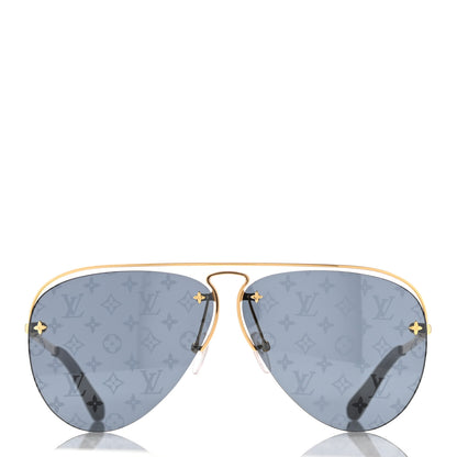 Louis Vuitton Metal Monogram Grease Sunglasses Z1172W Gold 2 of 8