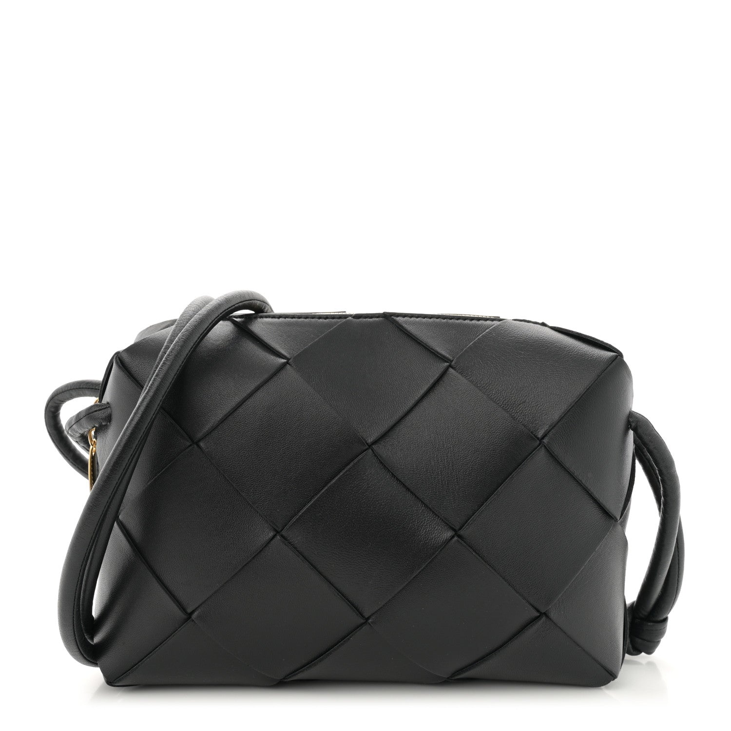 Bottega Veneta Lambskin Maxi Intrecciato Small Cassette Camera Bag Black 1 of 9