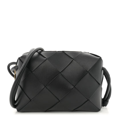 Bottega Veneta Lambskin Maxi Intrecciato Small Cassette Camera Bag Black 1 of 9