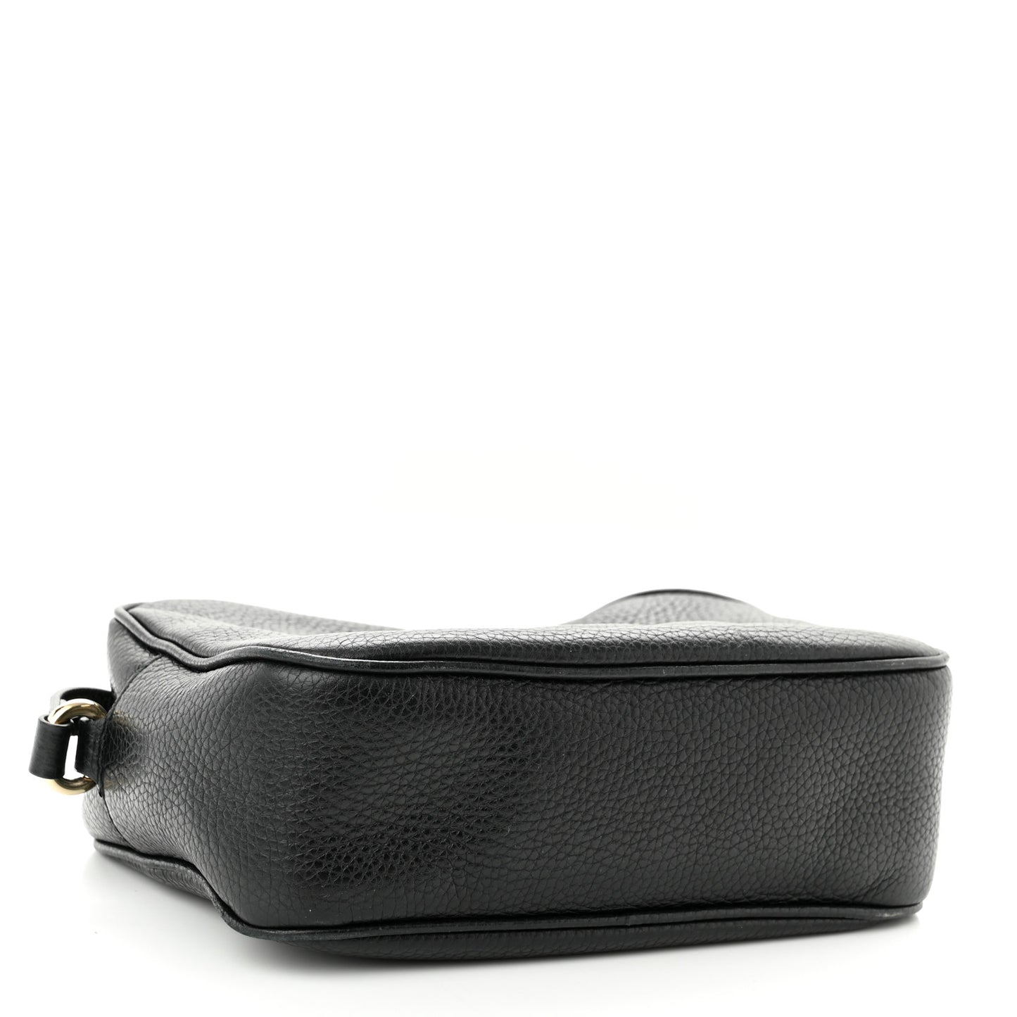 Pebbled Calfskin Small Soho Disco Bag Black