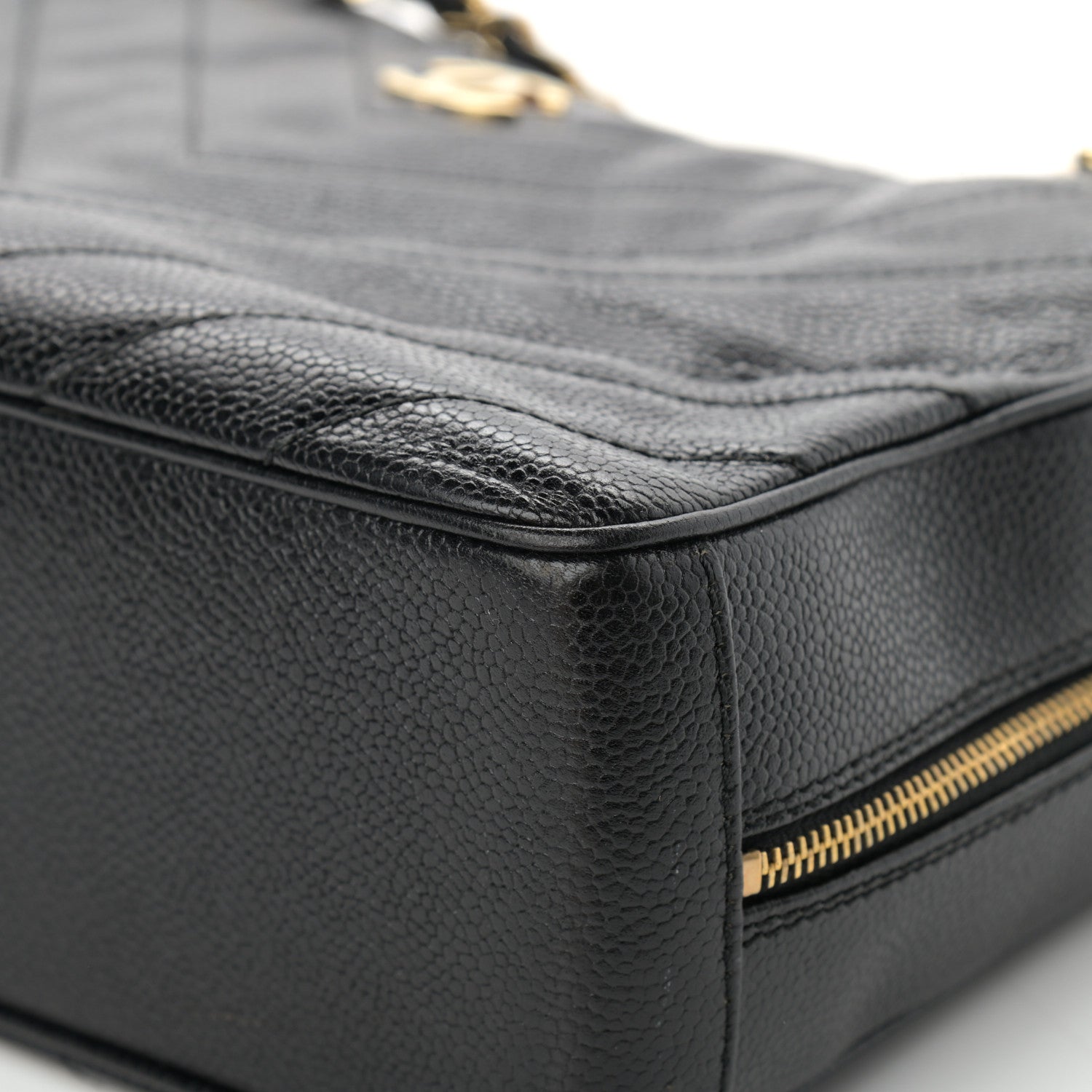 Chanel Caviar Chevron Quilted Camera Case Black 11 of 15