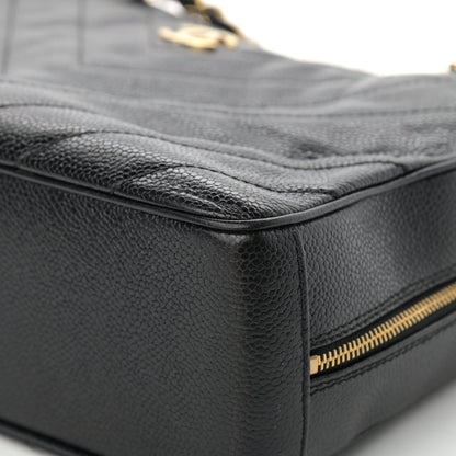 Chanel Caviar Chevron Quilted Camera Case Black 11 of 15