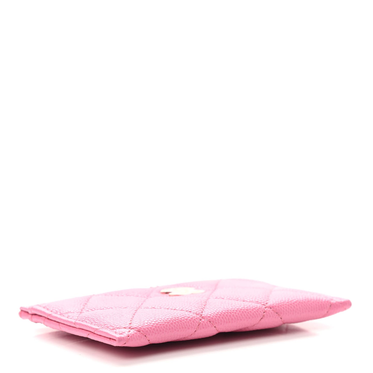 Caviar Quilted Card Holder Pink