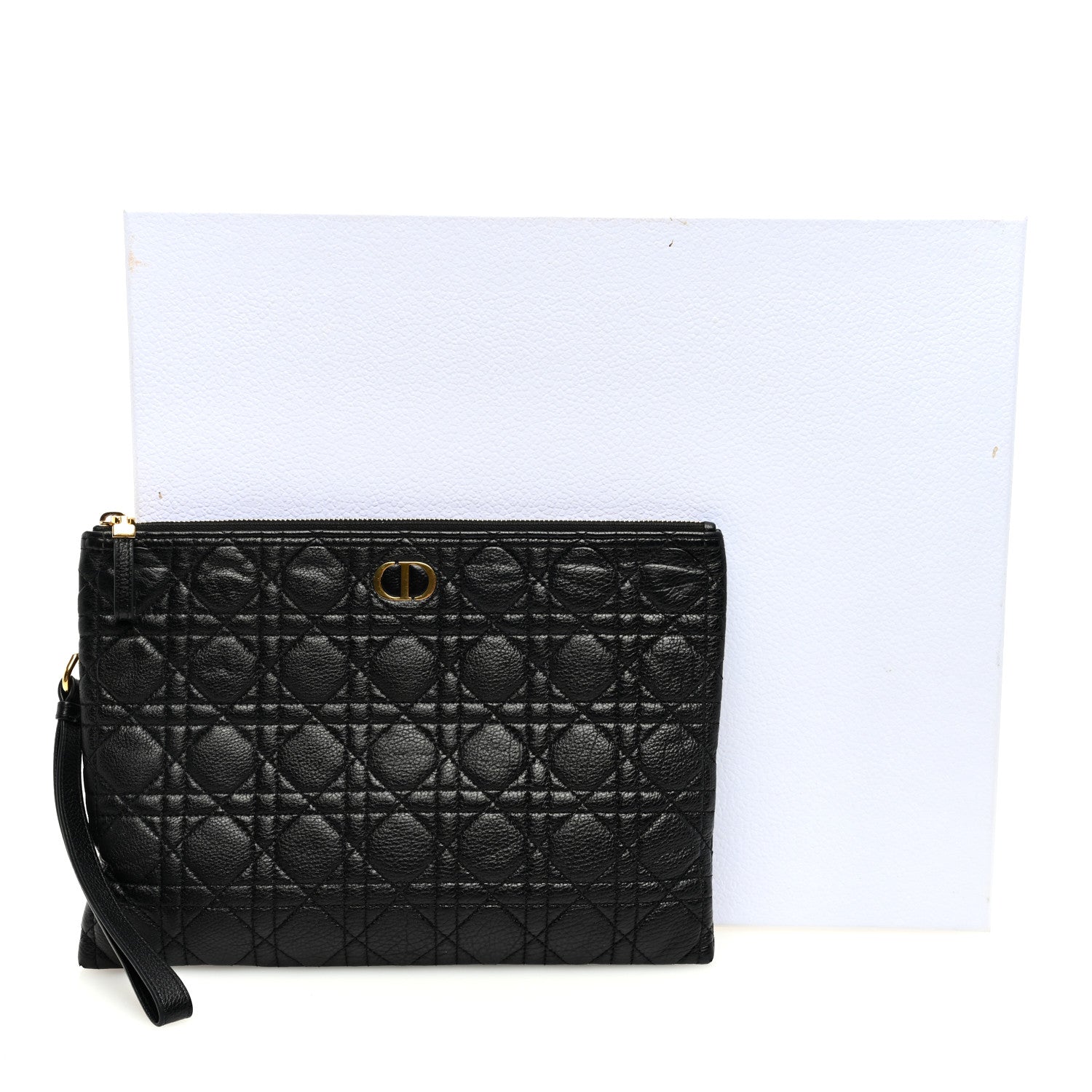 Christian Dior Supple Calfskin Cannage Large Caro Daily Pouch Black 7 of 7