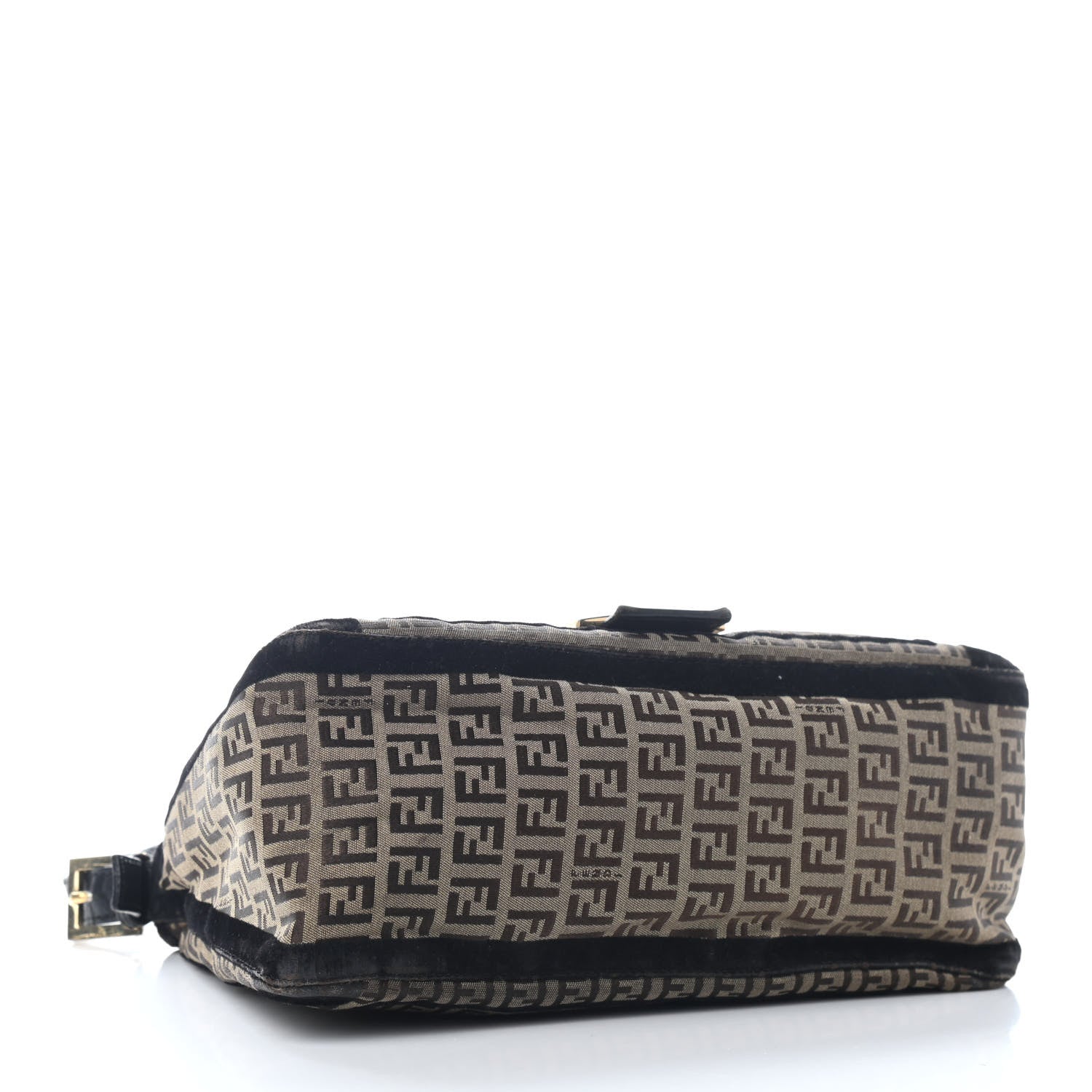 Fendi Zucchino Velvet Vitello Mama Baguette Mogano Panna Black 4 of 14