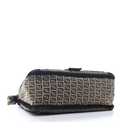 Fendi Zucchino Velvet Vitello Mama Baguette Mogano Panna Black 4 of 14