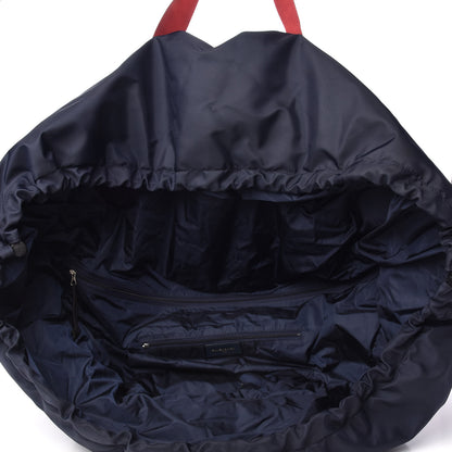 Balenciaga Textured Sport Nylon Logo Embroidered M Wheel Gym Bag Bleu Navy Rouge 5 of 9